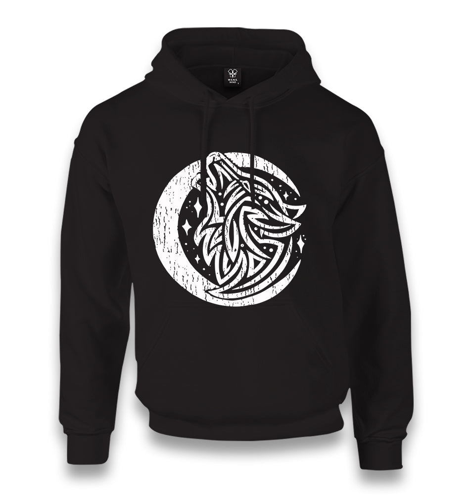 Tattoo Wolf Moon and Stars Unisex Black Hoodie - Premium  from W.E.N.S. WIND - Just 11990! Shop now at W.E.N.S. WIND