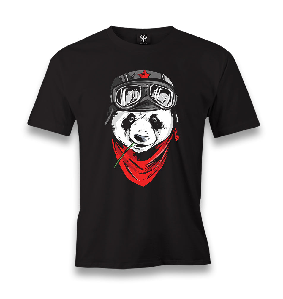 Panda pilot Men's Black Tshirt - Premium  from W.E.N.S. WIND - Just 6490! Shop now at W.E.N.S. WIND