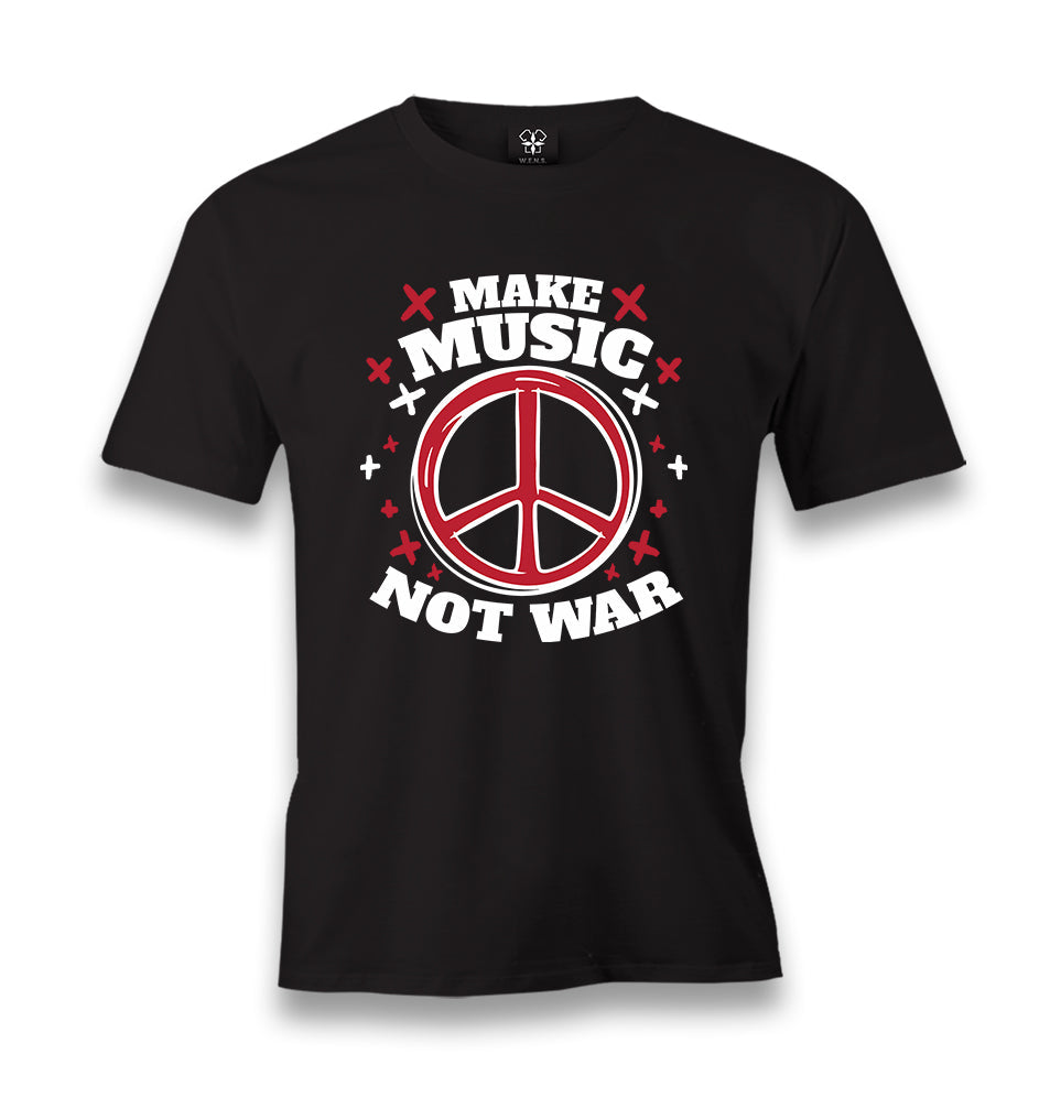 Make Music Not War Peace Logo Men's Black Tshirt - Premium  from W.E.N.S. WIND - Just 6490! Shop now at W.E.N.S. WIND
