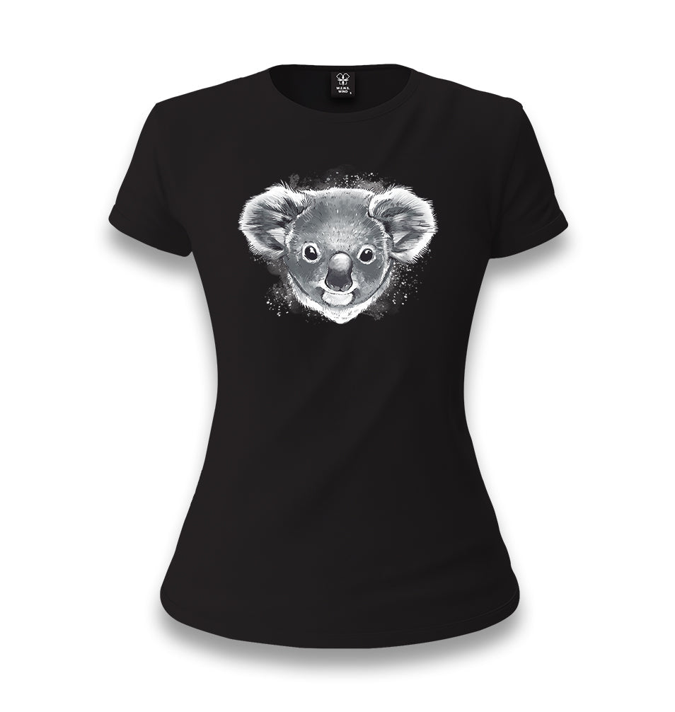 Koala Bear Head Women's Black T-shirt - Premium  from W.E.N.S. WIND - Just 6490! Shop now at W.E.N.S. WIND