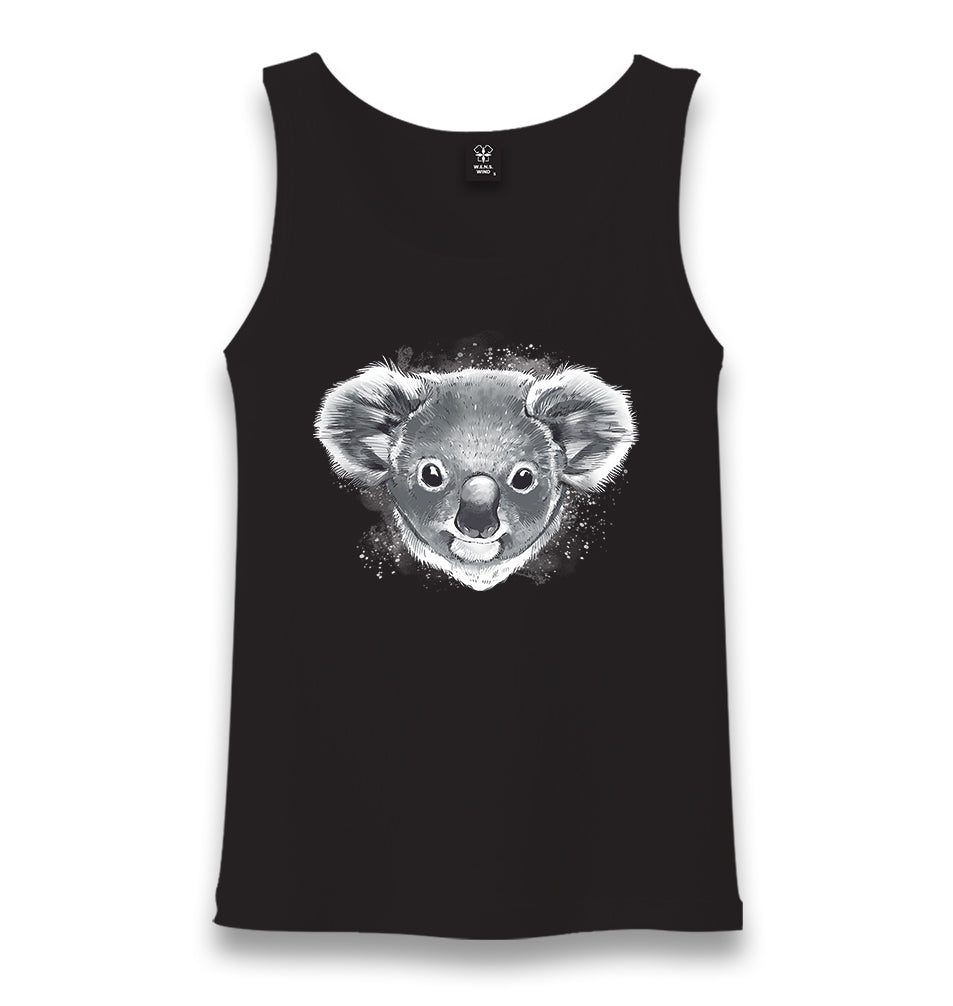 Koala Bear Head Unisex Black Tank Top - Premium  from W.E.N.S. WIND - Just 6490! Shop now at W.E.N.S. WIND