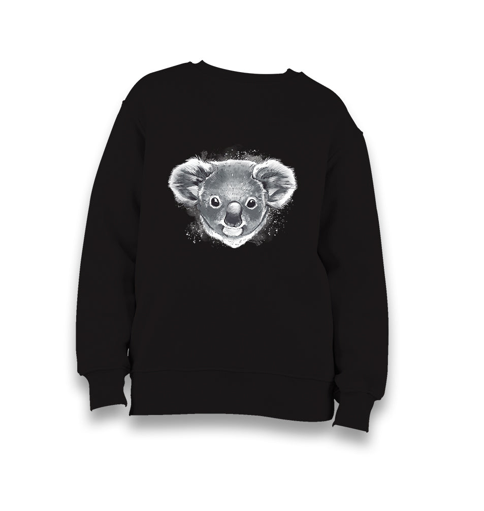 Koala Bear Head Kid's Black Sweatshirt - Premium  from W.E.N.S. WIND - Just 7990! Shop now at W.E.N.S. WIND