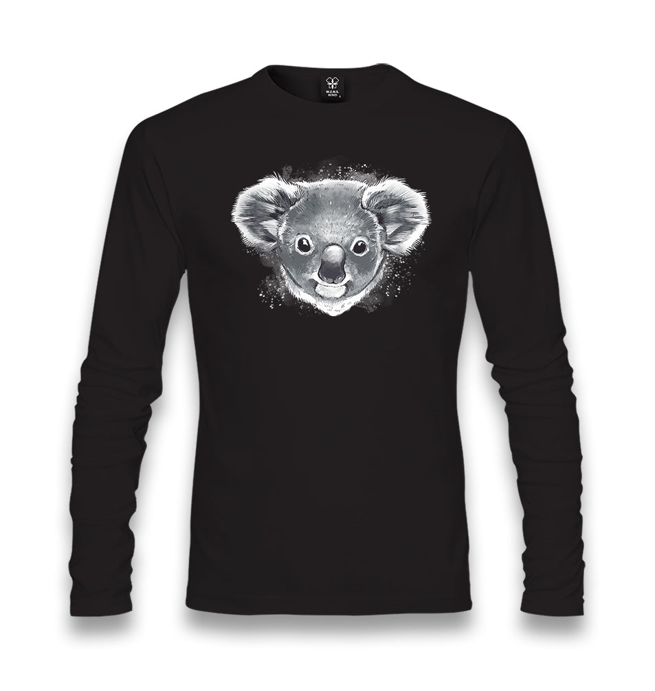 Koala Bear Head Unisex Black Longsleeve - Premium  from W.E.N.S. WIND - Just 7990! Shop now at W.E.N.S. WIND