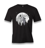 A Wolf Howling in a Starry Forest Men's Black Tshirt - Premium  from W.E.N.S. WIND - Just 6490! Shop now at W.E.N.S. WIND