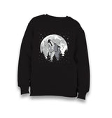 A Wolf Howling in a Starry Forest Kid's Black Sweatshirt - Premium  from W.E.N.S. WIND - Just 7990! Shop now at W.E.N.S. WIND