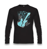 Broken Electric Guitar with Music Notes Around Unisex Black Longsleeve - Premium  from W.E.N.S. WIND - Just 7990! Shop now at W.E.N.S. WIND