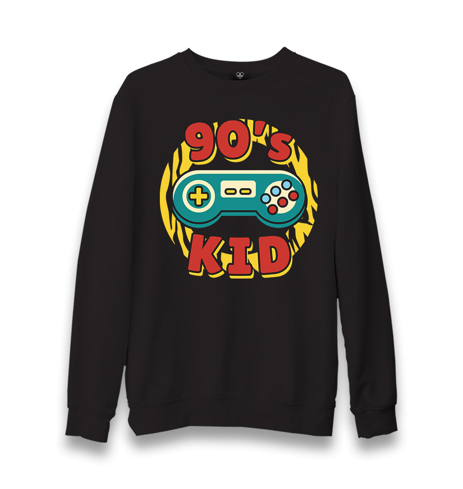 Game Controller 90's Kid Unisex Black Sweatshirt - Premium  from W.E.N.S. WIND - Just 10990! Shop now at W.E.N.S. WIND