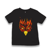 Red Phoenix Bird's Flaming Head Kid's Black T-shirt - Premium  from W.E.N.S. WIND - Just 5990! Shop now at W.E.N.S. WIND