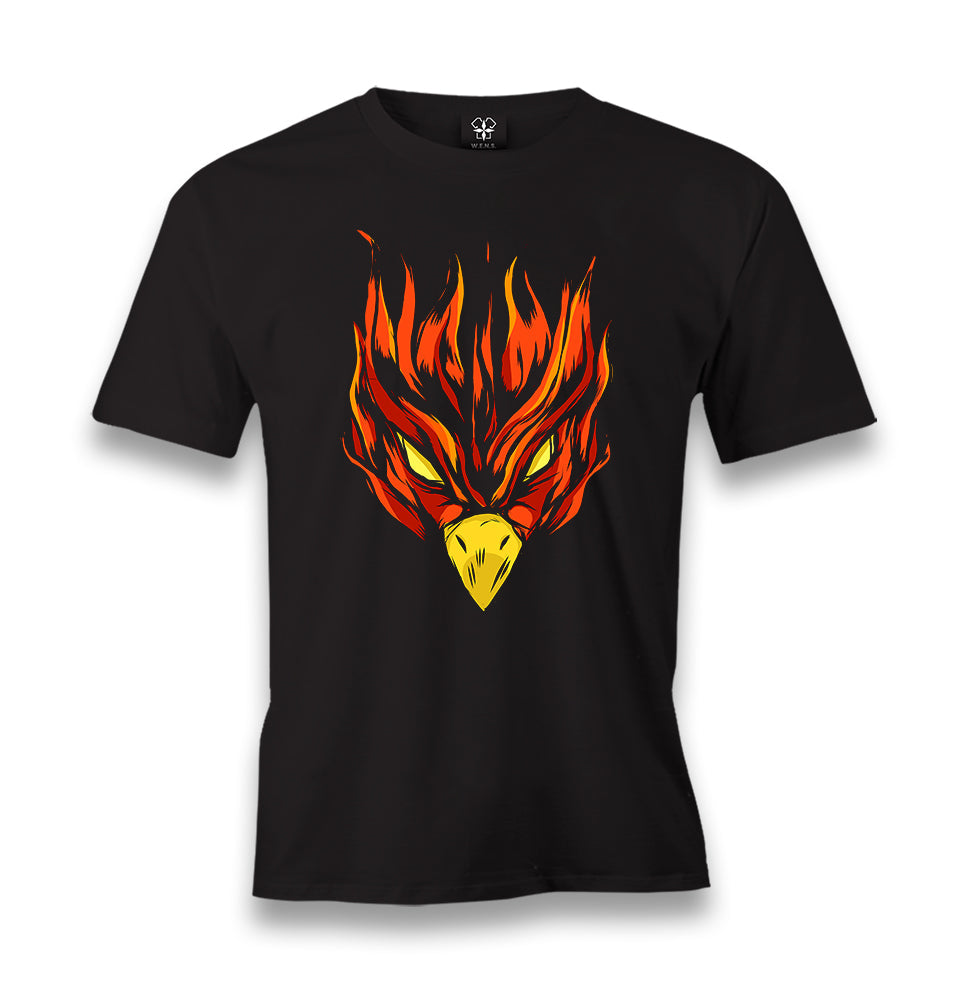 Red Phoenix Bird's Flaming Head Men's Black Tshirt - Premium  from W.E.N.S. WIND - Just 6490! Shop now at W.E.N.S. WIND