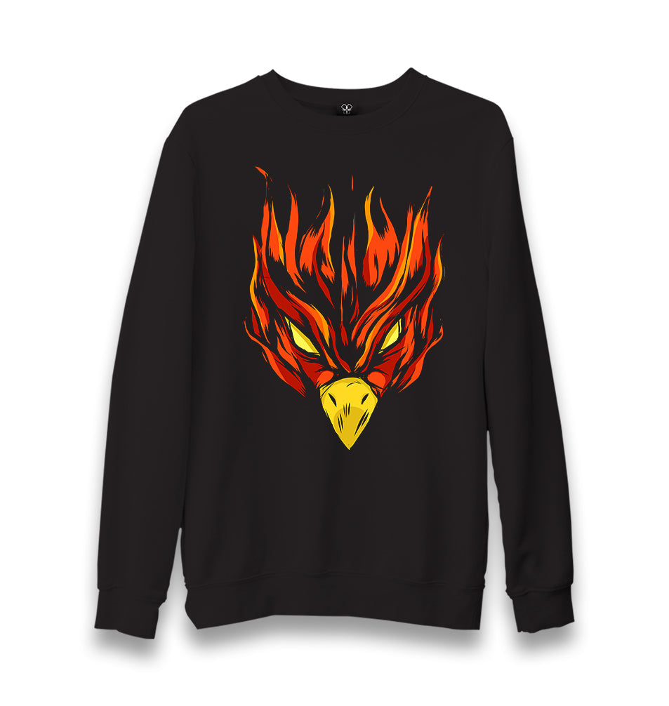 Red Phoenix Bird's Flaming Head Unisex Black Sweatshirt - Premium  from W.E.N.S. WIND - Just 10990! Shop now at W.E.N.S. WIND