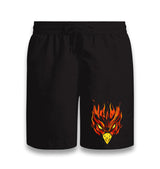 Red Phoenix Bird's Flaming Head Black Shorts - Premium  from W.E.N.S. WIND - Just 7990! Shop now at W.E.N.S. WIND
