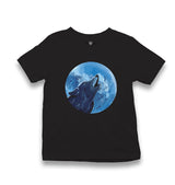 Wolf Howling - Blue Moon Kid's Black T-shirt - Premium  from W.E.N.S. WIND - Just 5990! Shop now at W.E.N.S. WIND