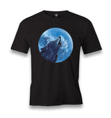 Wolf Howling - Blue Moon Men's Black Tshirt - Premium  from W.E.N.S. WIND - Just 6490! Shop now at W.E.N.S. WIND