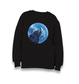 Wolf Howling - Blue Moon Kid's Black Sweatshirt - Premium  from W.E.N.S. WIND - Just 7990! Shop now at W.E.N.S. WIND