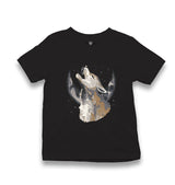 Wolf Howling - Moon Kid's Black T-shirt - Premium  from W.E.N.S. WIND - Just 5990! Shop now at W.E.N.S. WIND