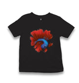 Blue Betta Fish with Red Tail Kid's Black T-shirt - Premium  from W.E.N.S. WIND - Just 5990! Shop now at W.E.N.S. WIND