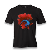 Blue Betta Fish with Red Tail Men's Black Tshirt - Premium  from W.E.N.S. WIND - Just 6490! Shop now at W.E.N.S. WIND