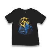 Wolf Howling Golden Moon Kid's Black T-shirt - Premium  from W.E.N.S. WIND - Just 5990! Shop now at W.E.N.S. WIND