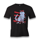 Cat Riding a Skateboard Men's Black Tshirt - Premium  from W.E.N.S. WIND - Just 6490! Shop now at W.E.N.S. WIND