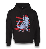 Cat Riding a Skateboard Unisex Black Hoodie - Premium  from W.E.N.S. WIND - Just 11990! Shop now at W.E.N.S. WIND