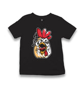 Funny Crowing Rooster Face Kid's Black T-shirt - Premium  from W.E.N.S. WIND - Just 5990! Shop now at W.E.N.S. WIND