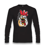 Funny Crowing Rooster Face Unisex Black Longsleeve - Premium  from W.E.N.S. WIND - Just 7990! Shop now at W.E.N.S. WIND