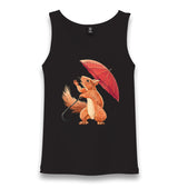Cute Squirrel Holding an Umbrella Unisex Black Tank Top - Premium  from W.E.N.S. WIND - Just 6490! Shop now at W.E.N.S. WIND