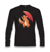 Cute Squirrel Holding an Umbrella Unisex Black Longsleeve - Premium  from W.E.N.S. WIND - Just 7990! Shop now at W.E.N.S. WIND