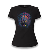 Lion Head Roaring with Different Colors Women's Black T-shirt - Premium  from W.E.N.S. WIND - Just 6490! Shop now at W.E.N.S. WIND