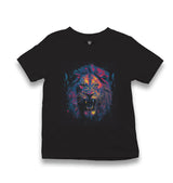 Lion Head Roaring with Different Colors Kid's Black T-shirt - Premium  from W.E.N.S. WIND - Just 5990! Shop now at W.E.N.S. WIND