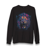 Lion Head Roaring with Different Colors Unisex Black Sweatshirt - Premium  from W.E.N.S. WIND - Just 10990! Shop now at W.E.N.S. WIND