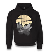 Two Wolves Howling in the Moonlight Unisex Black Hoodie - Premium  from W.E.N.S. WIND - Just 11990! Shop now at W.E.N.S. WIND