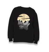 Two Wolves Howling in the Moonlight Kid's Black Sweatshirt - Premium  from W.E.N.S. WIND - Just 7990! Shop now at W.E.N.S. WIND