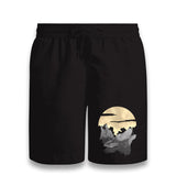 Two Wolves Howling in the Moonlight Black Shorts - Premium  from W.E.N.S. WIND - Just 7990! Shop now at W.E.N.S. WIND