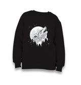 Wolf Looking to the Stars at Night Kid's Black Sweatshirt - Premium  from W.E.N.S. WIND - Just 7990! Shop now at W.E.N.S. WIND