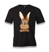 Cute Rabbit with Glasses Men's Black Tshirt - Premium  from W.E.N.S. WIND - Just 6490! Shop now at W.E.N.S. WIND
