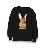 Cute Rabbit with Glasses Kid's Black Sweatshirt - Premium  from W.E.N.S. WIND - Just 7990! Shop now at W.E.N.S. WIND