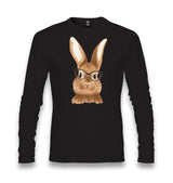 Cute Rabbit with Glasses Unisex Black Longsleeve - Premium  from W.E.N.S. WIND - Just 7990! Shop now at W.E.N.S. WIND