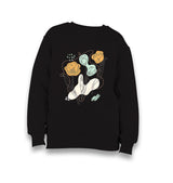 Tulip Flowers in Abstract Style Kid's Black Sweatshirt - Premium  from W.E.N.S. WIND - Just 7990! Shop now at W.E.N.S. WIND