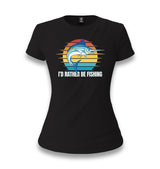 Swordfish with a I'd Rather be Fishing Women's Black T-shirt - Premium  from W.E.N.S. WIND - Just 6490! Shop now at W.E.N.S. WIND