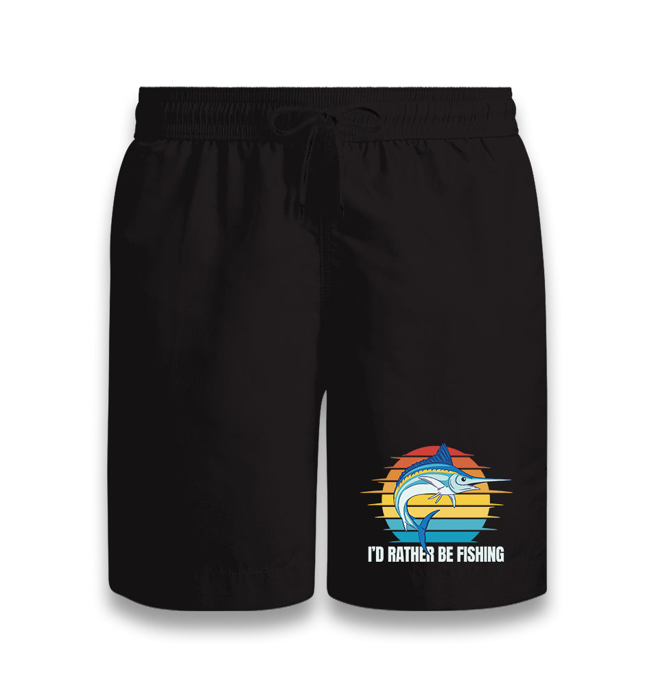 Swordfish with a I'd Rather be Fishing Black Shorts - Premium  from W.E.N.S. WIND - Just 7990! Shop now at W.E.N.S. WIND