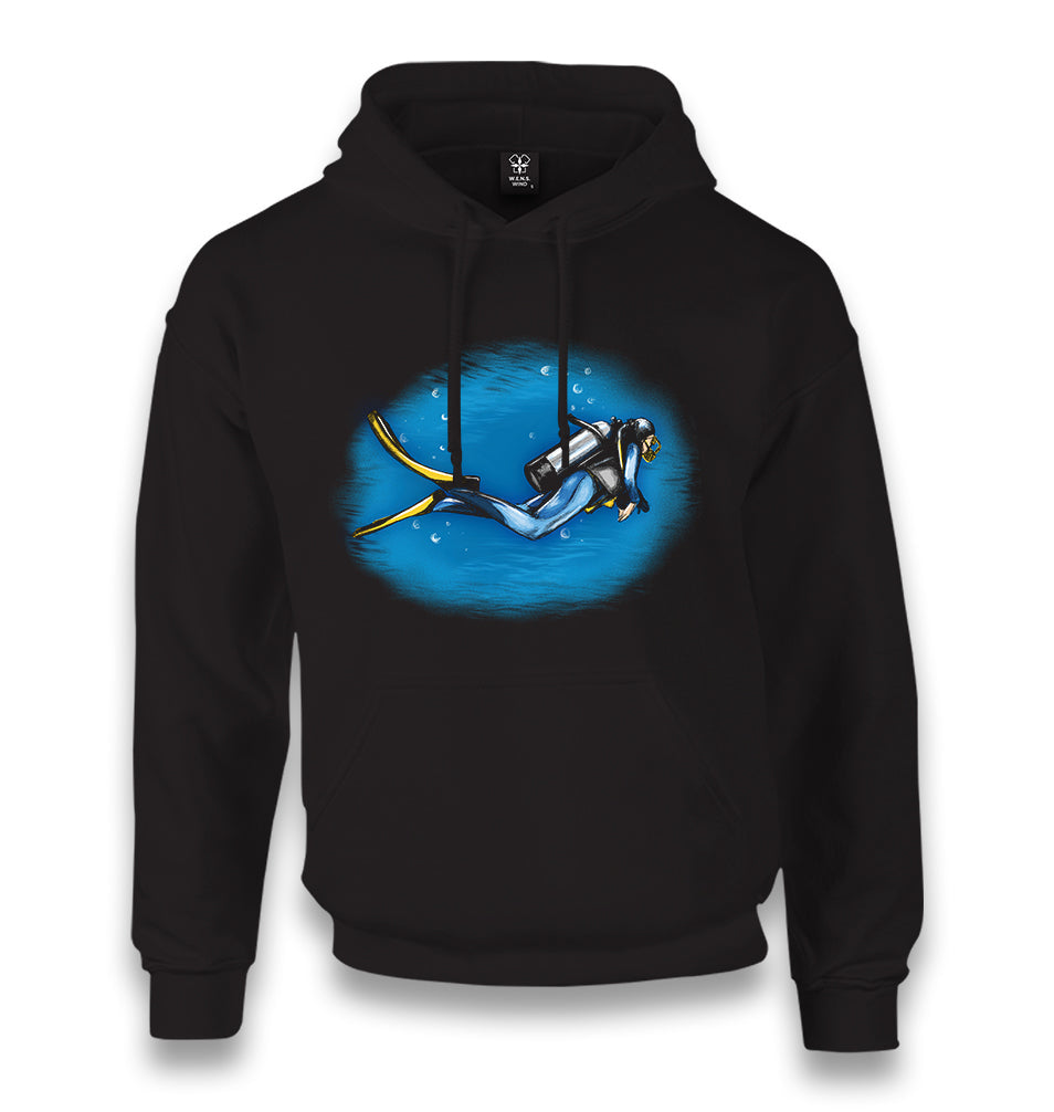 Scuba Diver Unisex Black Hoodie - Premium  from W.E.N.S. WIND - Just 11990! Shop now at W.E.N.S. WIND