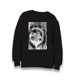 Serious Wolf Kid's Black Sweatshirt - Premium  from W.E.N.S. WIND - Just 7990! Shop now at W.E.N.S. WIND