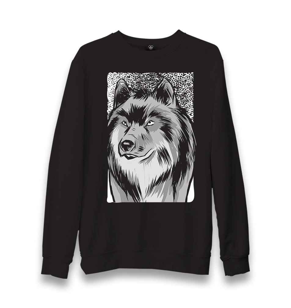 Serious Wolf Unisex Black Sweatshirt - Premium  from W.E.N.S. WIND - Just 10990! Shop now at W.E.N.S. WIND