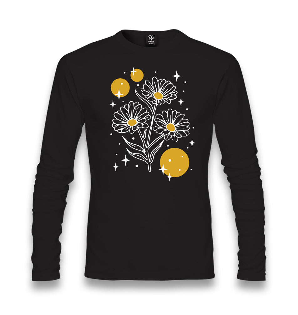 Flowers with Stars Unisex Black Longsleeve - Premium  from W.E.N.S. WIND - Just 7990! Shop now at W.E.N.S. WIND