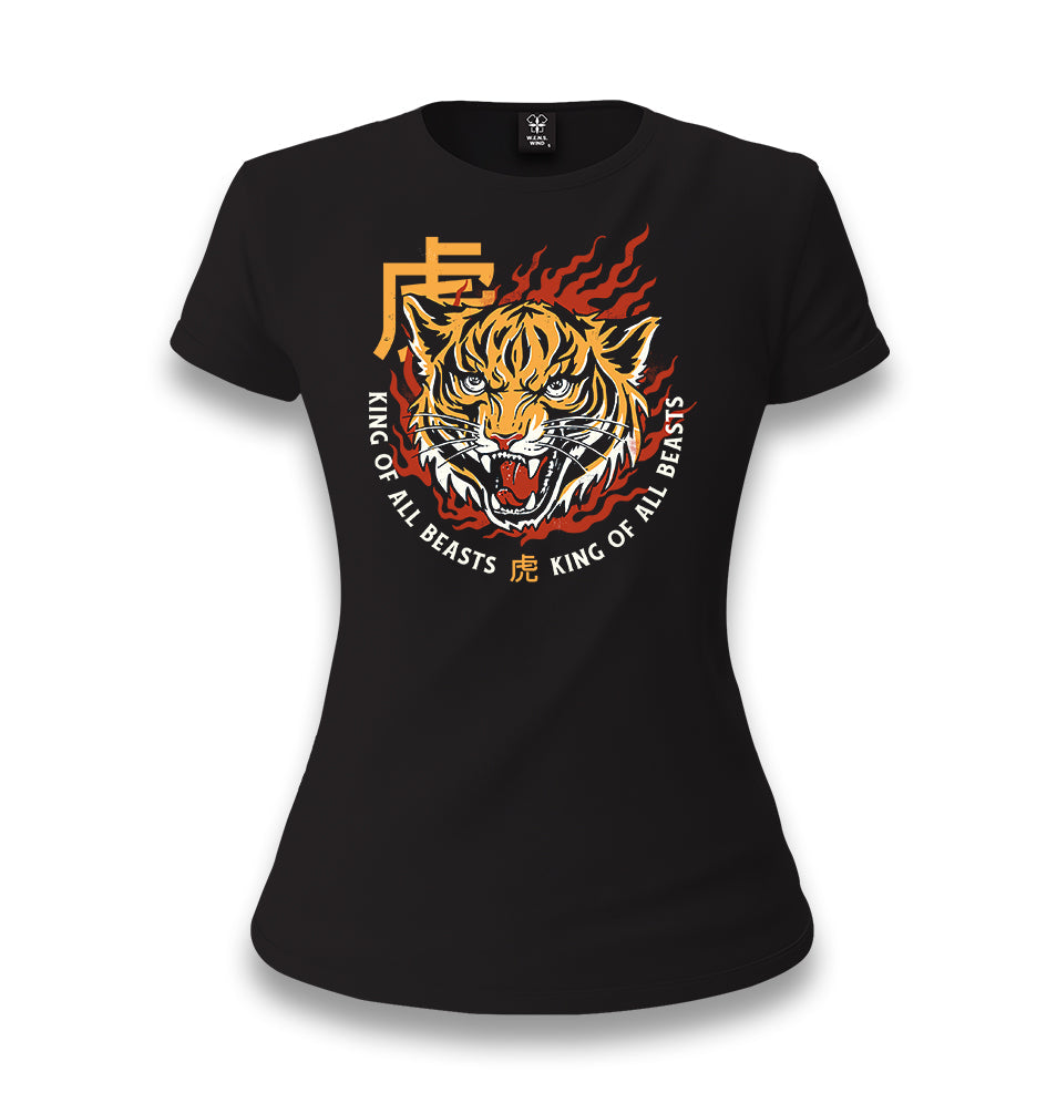 Chinese Tiger King of All Beasts Women's Black T-shirt - Premium  from W.E.N.S. WIND - Just 6490! Shop now at W.E.N.S. WIND