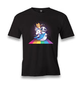 Cute Panda Shark Unicorn Cat on Rainbow Men's Black Tshirt - Premium  from W.E.N.S. WIND - Just 6490! Shop now at W.E.N.S. WIND