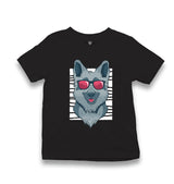 Dog with Red Sunglasses Kid's Black T-shirt - Premium  from W.E.N.S. WIND - Just 5990! Shop now at W.E.N.S. WIND