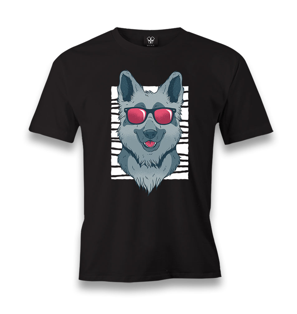 Dog with Red Sunglasses Men's Black Tshirt - Premium  from W.E.N.S. WIND - Just 6490! Shop now at W.E.N.S. WIND