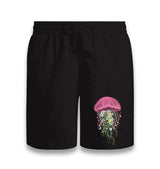 Jellyfish with Floral Plant Tentacles Black Shorts - Premium  from W.E.N.S. WIND - Just 7990! Shop now at W.E.N.S. WIND